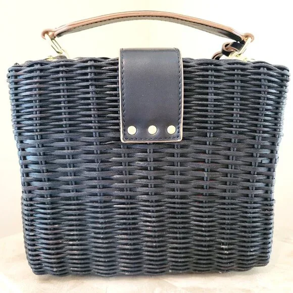 Spartina 449 Rattan Box Bag – Black – NWT - Picture 2 of 8